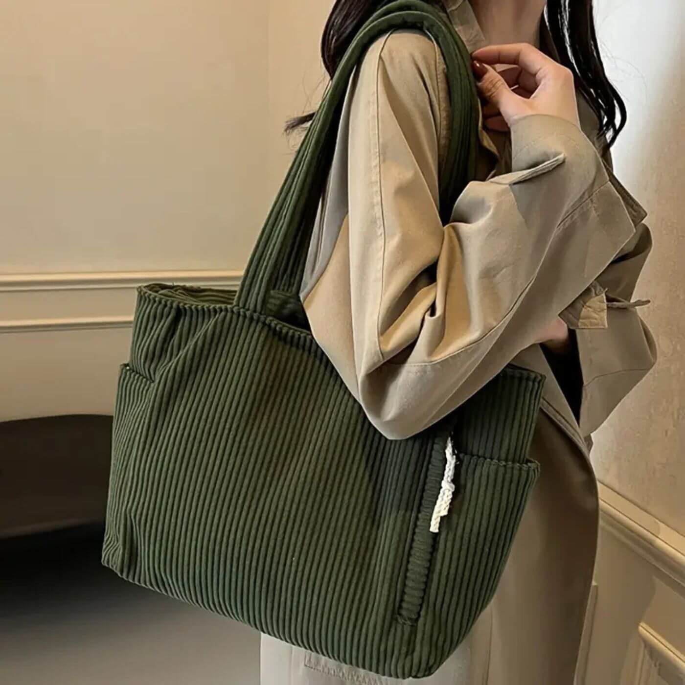Evelyn™ - Stilig Cordfløyel Toteveske