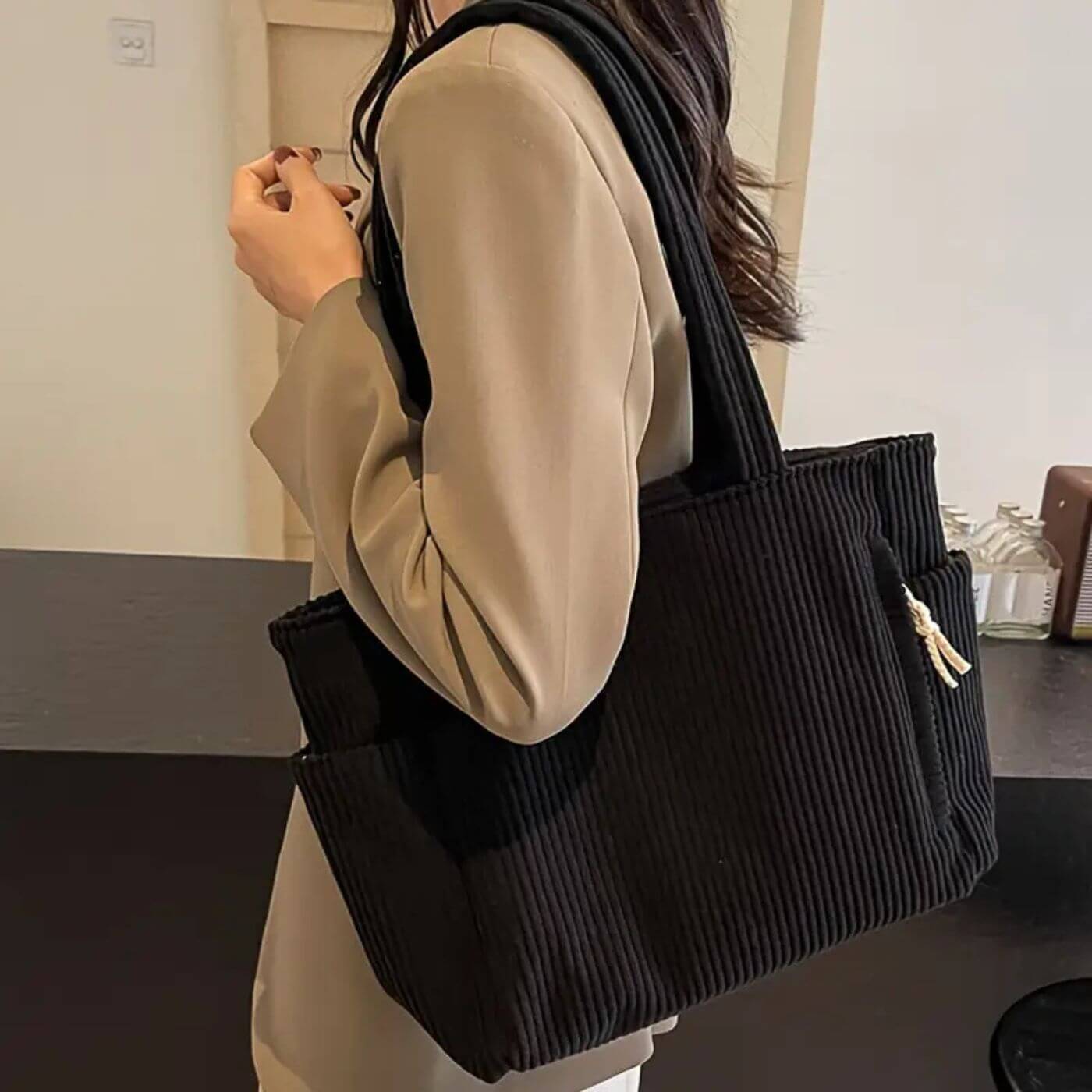Evelyn™ - Stilig Cordfløyel Toteveske