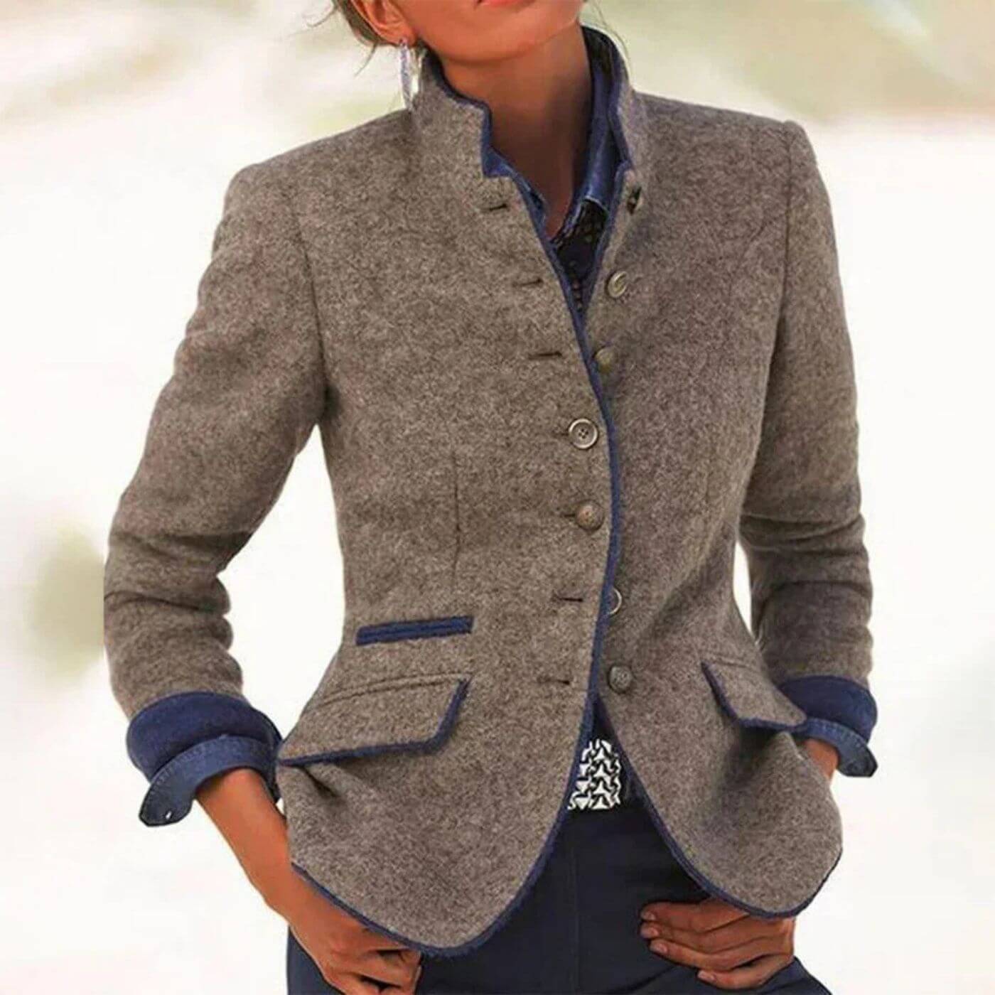Luciana™ - Vintage Elegant Blazer med Ståkrage