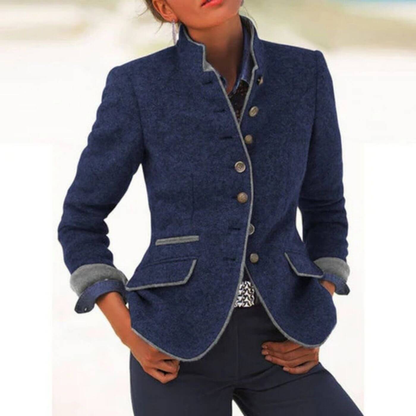 Luciana™ - Vintage Elegant Blazer med Ståkrage