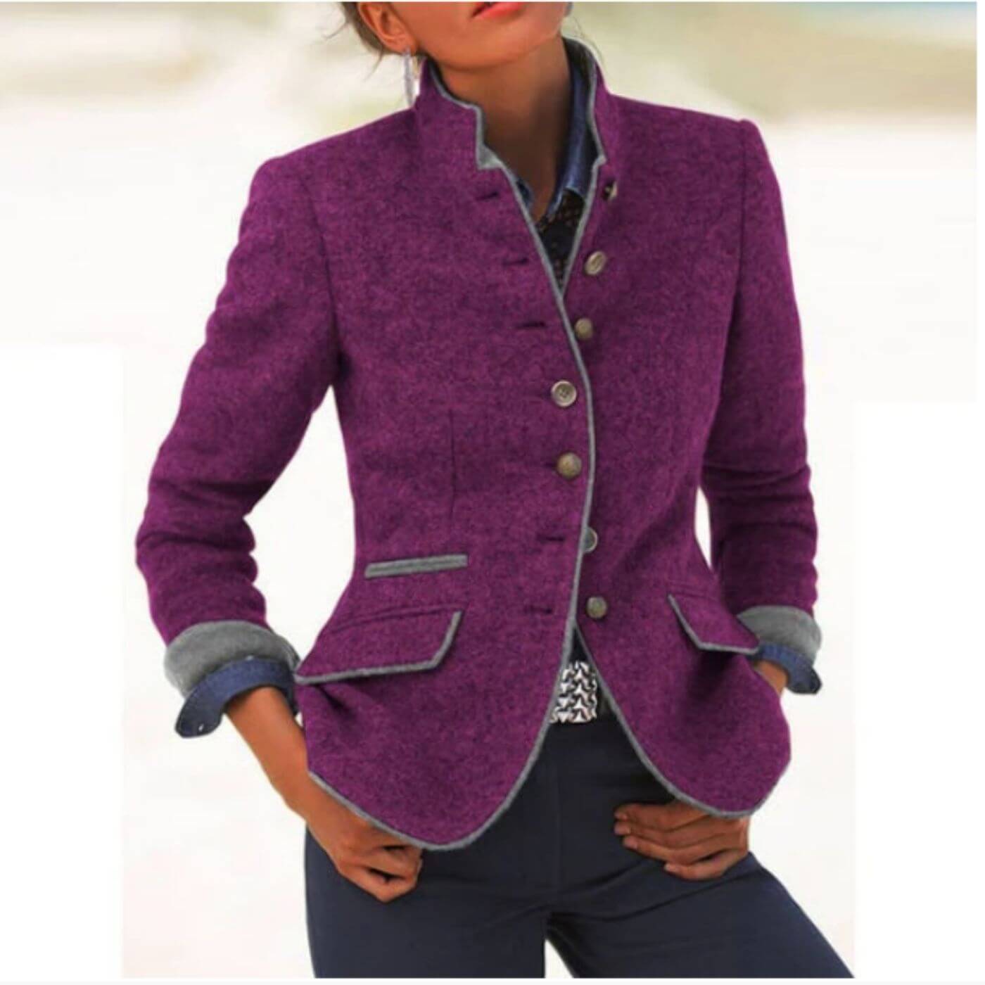 Luciana™ - Vintage Elegant Blazer med Ståkrage