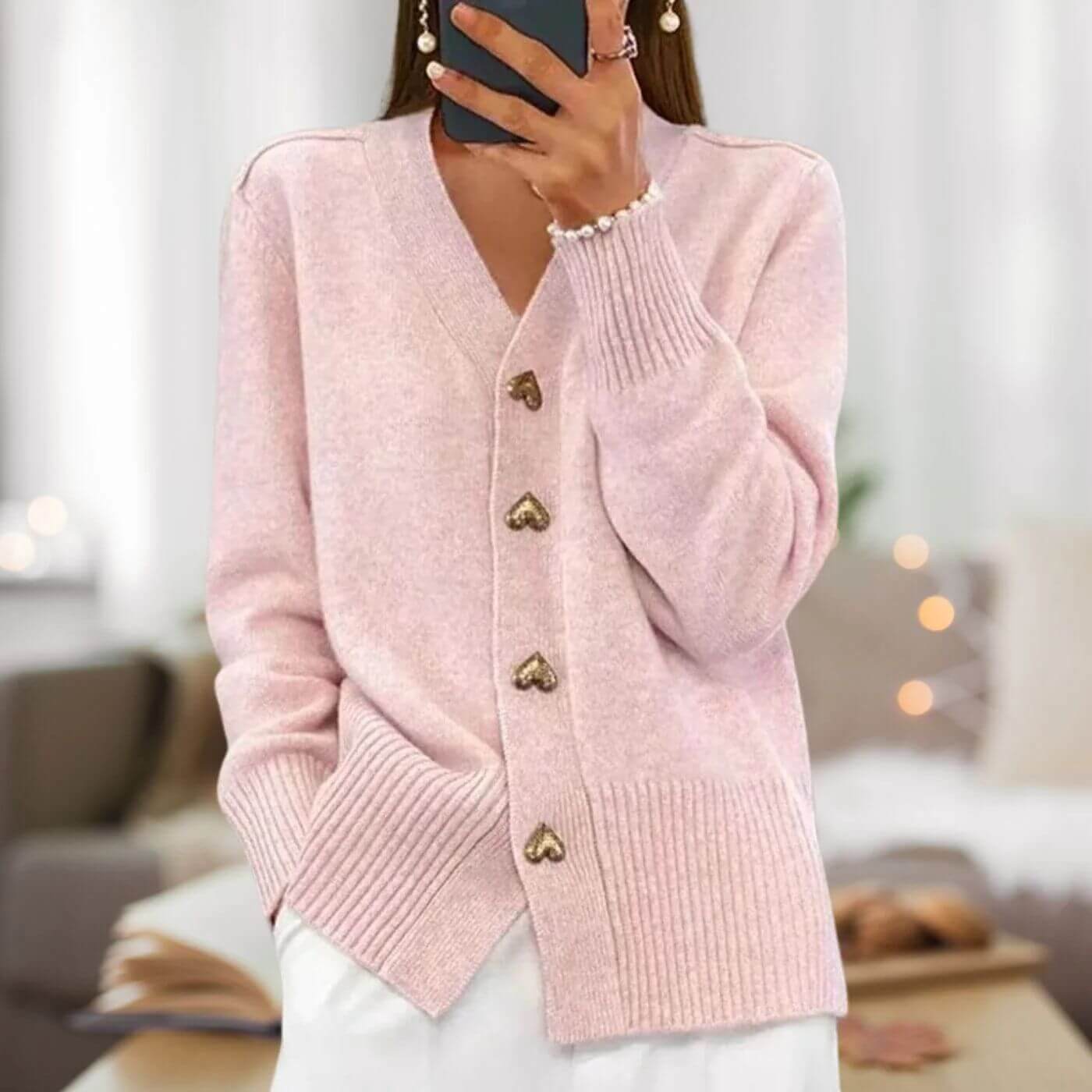 Olga™ - Komfortabel Cardigan med Hjerteknapper