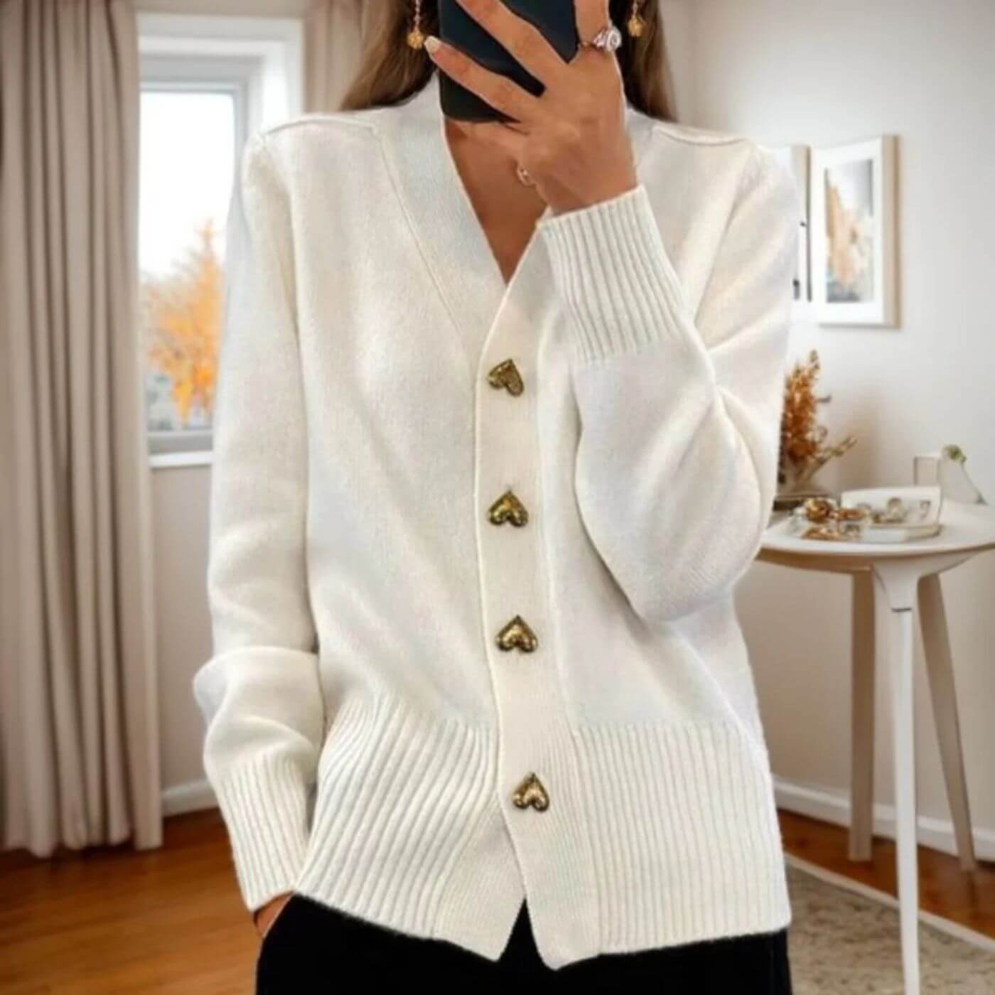 Olga™ - Komfortabel Cardigan med Hjerteknapper