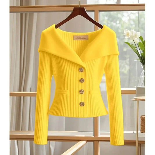 Sienna™ - Behagelig Ribbestrikket Langermet Cardigan