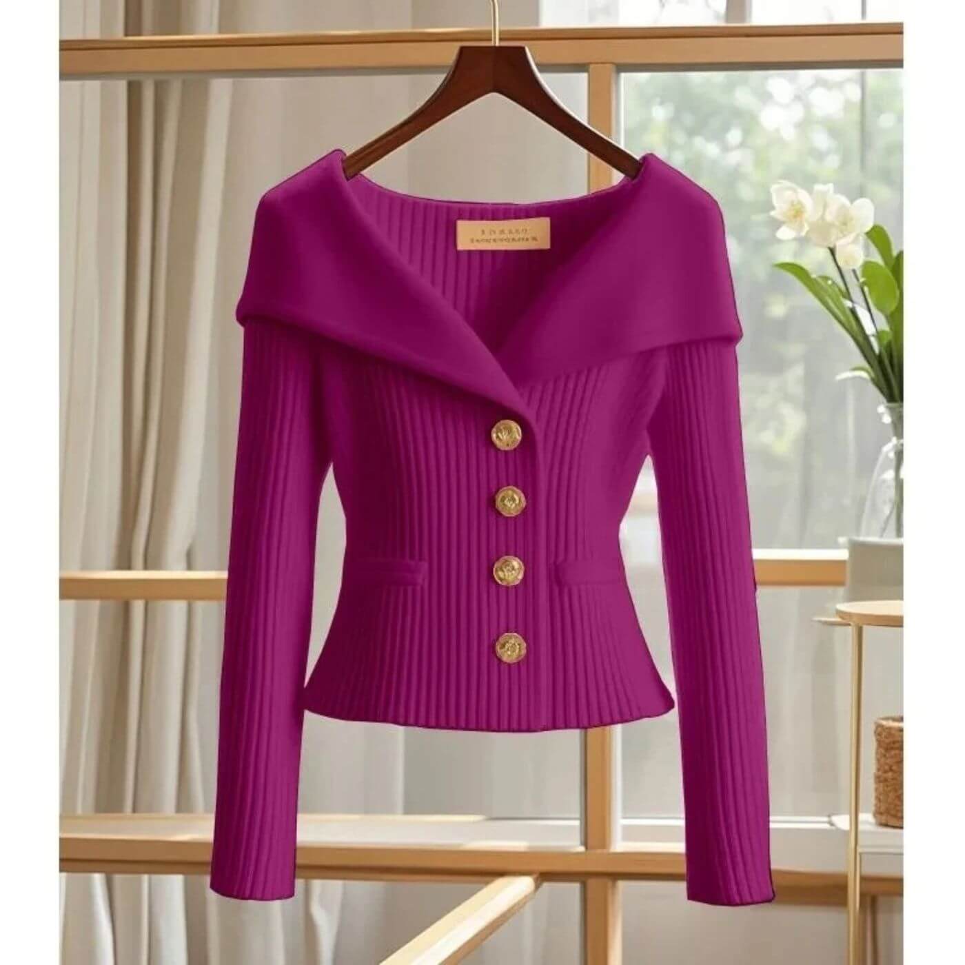 Sienna™ - Behagelig Ribbestrikket Langermet Cardigan