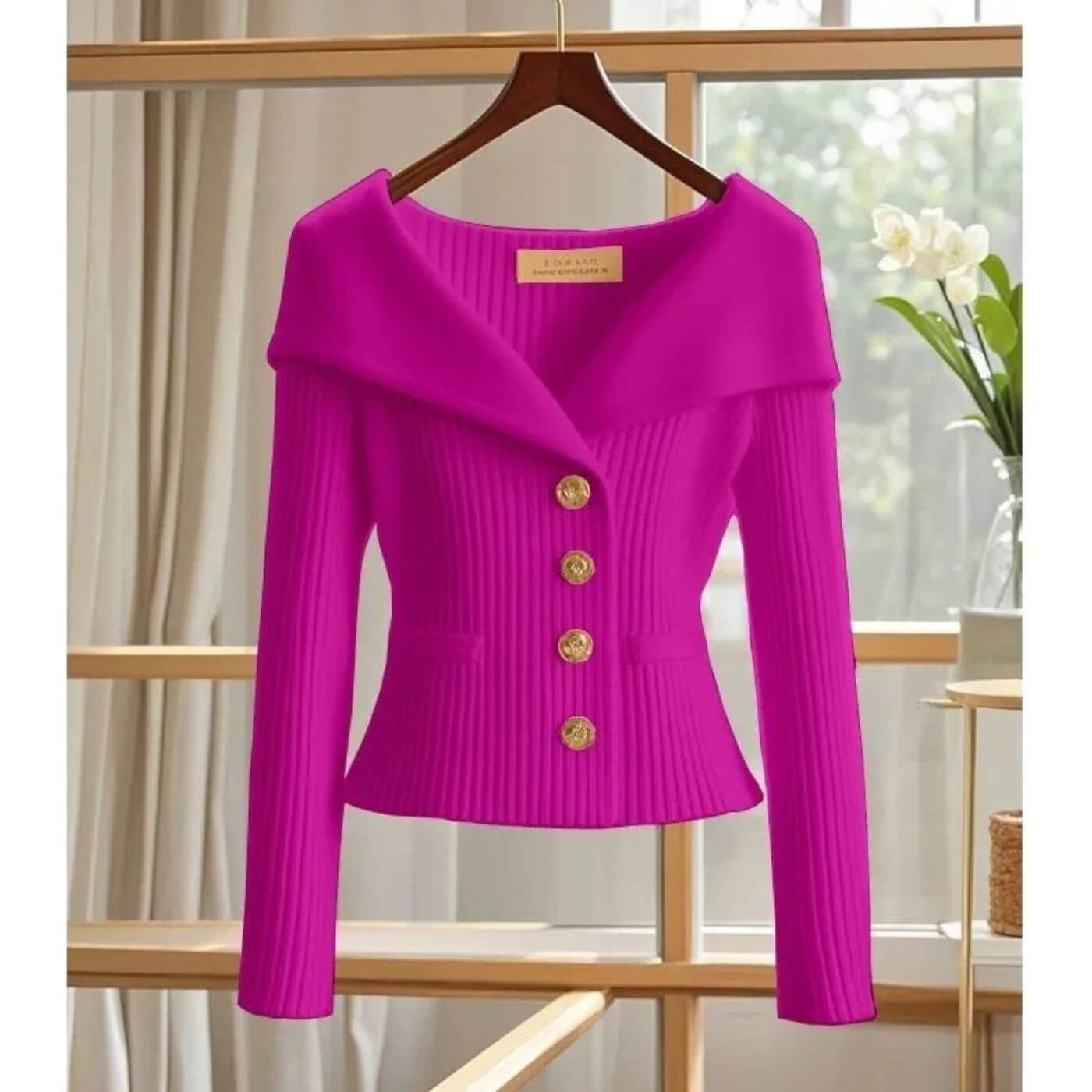 Sienna™ - Behagelig Ribbestrikket Langermet Cardigan
